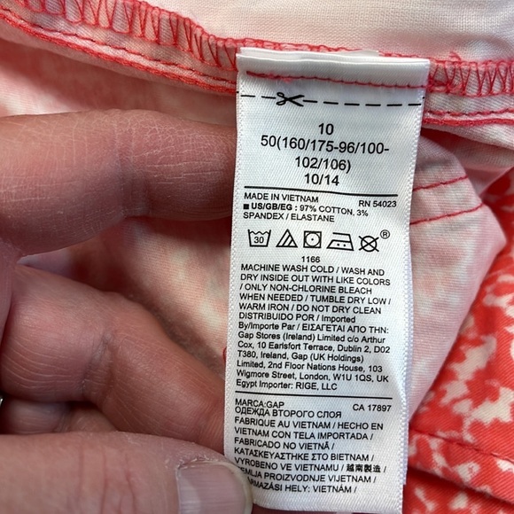 Gap NWT Pink & White 3 Inch Stretch Mid Rise Khaki Shorts Size 10 - Picture 7 of 9